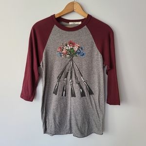 OBEY SHOTGUN FLORAL BASEBALL TEE